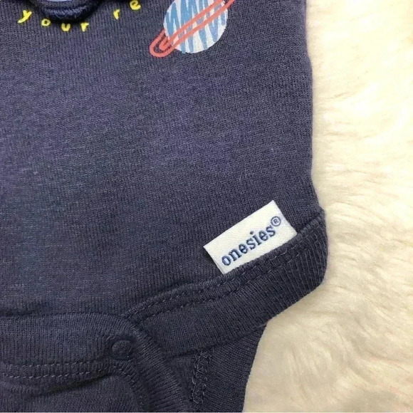 Gerber Onesie  Diaper Shirt Space Alien Blue Size Newborn - Picture 3 of 16